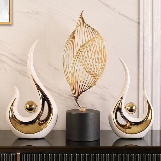 Home Decorative Ornament, Elegant Irregular Design Decorative Ornament, Resin Crafted Abstract Geometric Design, Suitable for Living Room, Porch, Display Case And Dining Room Decoration
