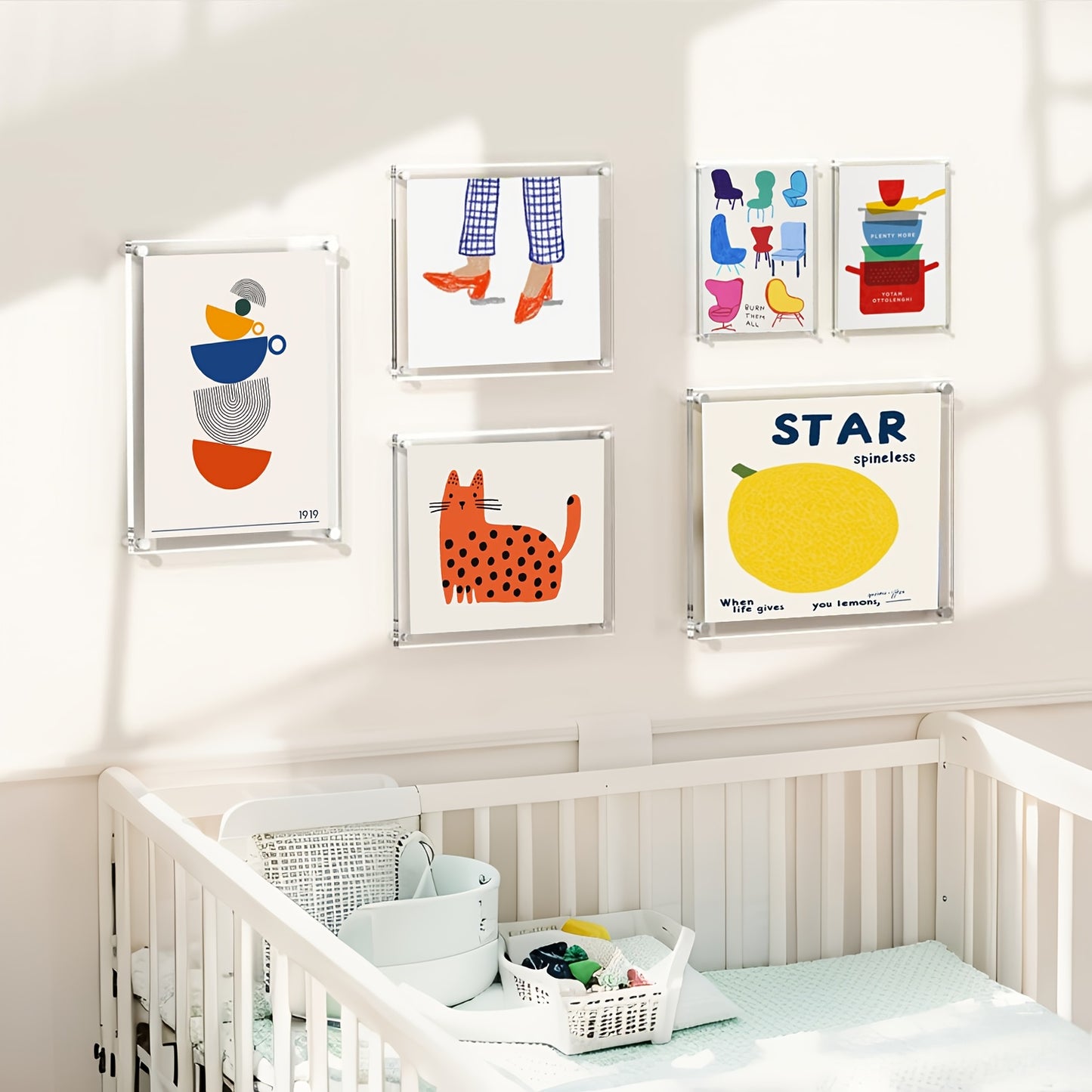 4pcs 8x10 Shatterproof Acrylic Photo Frames - Modern Frameless Floating Wall Display, UV-Resistant Lucite Cubes, Anti-Scratch Coating, Perfect for Home, Office, Gallery, Cafe Decor, Youngsters' Nursery Wall Art & School Projects