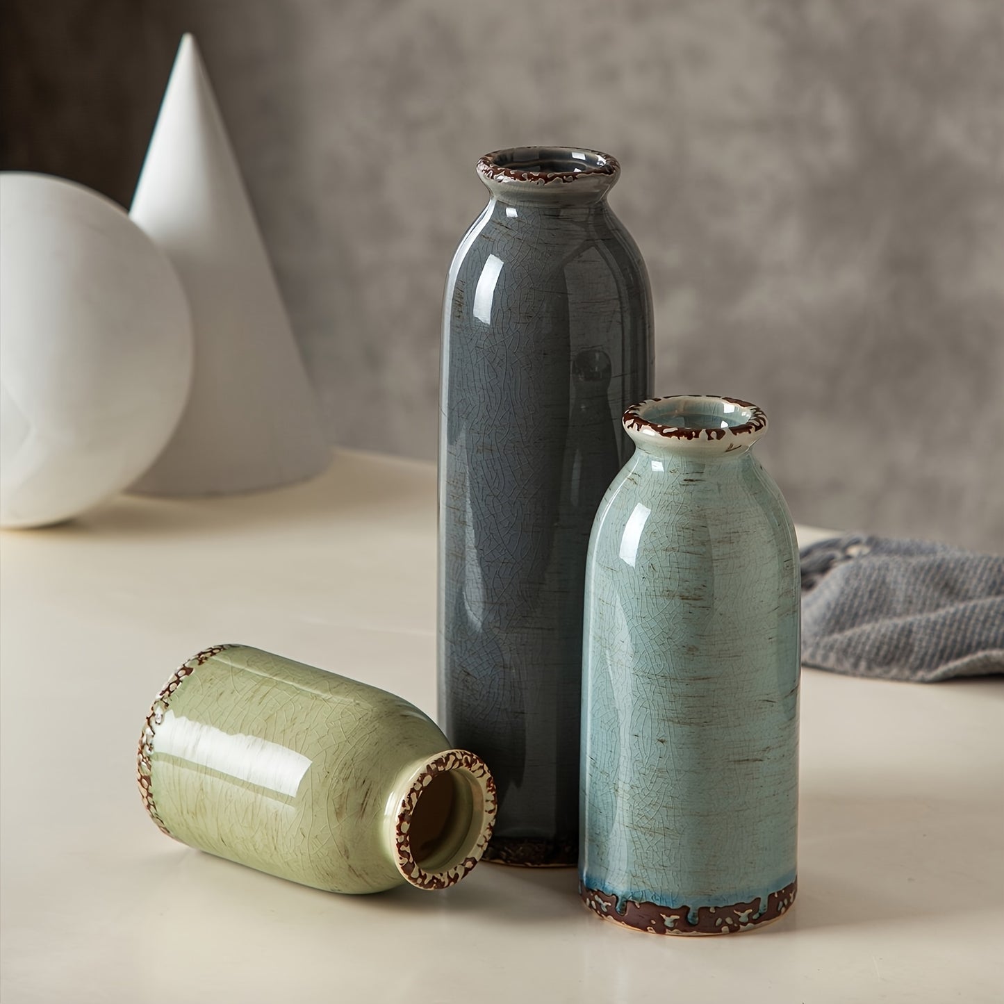 3 Morandi Ceramic Vases | Bohemian Style, Suitable for Banquets, Festivals, Weddings, Restaurants, Table Decorations, Aesthetic Rooms, Four Seasons, Holiday Gifts