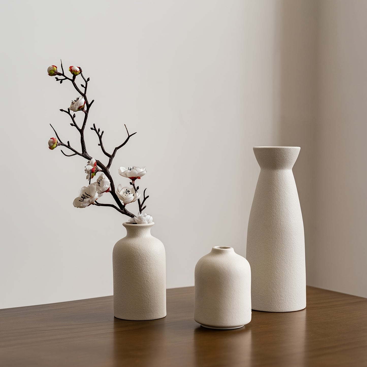 3pcs Bohemian Ceramic Vase Set - Matte, Geometric And Floral Design for Elegant Home Decor |Perfect for Living Rooms, Entryways, Bookshelves, TV Cabinet Displays, Vases Home Decor, Local Warehouse, Holiday Gifts, Christmas Gifts, Halloween Gifts