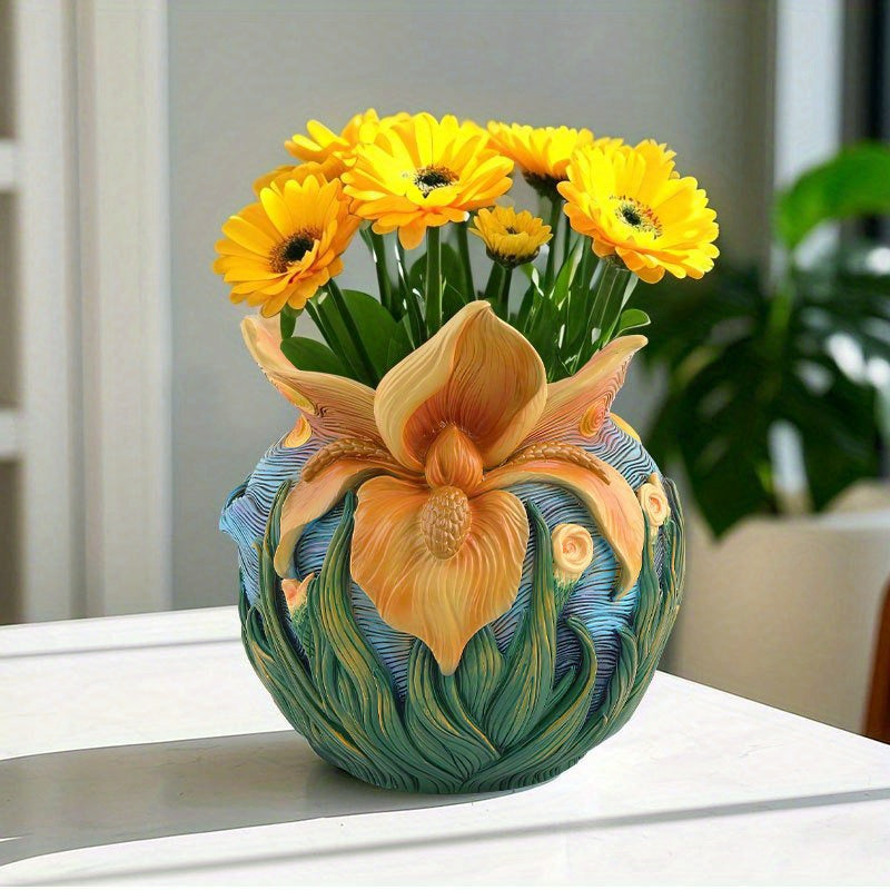 Van Gogh'S Artistic Inspiration, Starry Sky Flower Pots, Home Desktop Gardens, Green Plants, Potted Plants, Decorative Ornaments