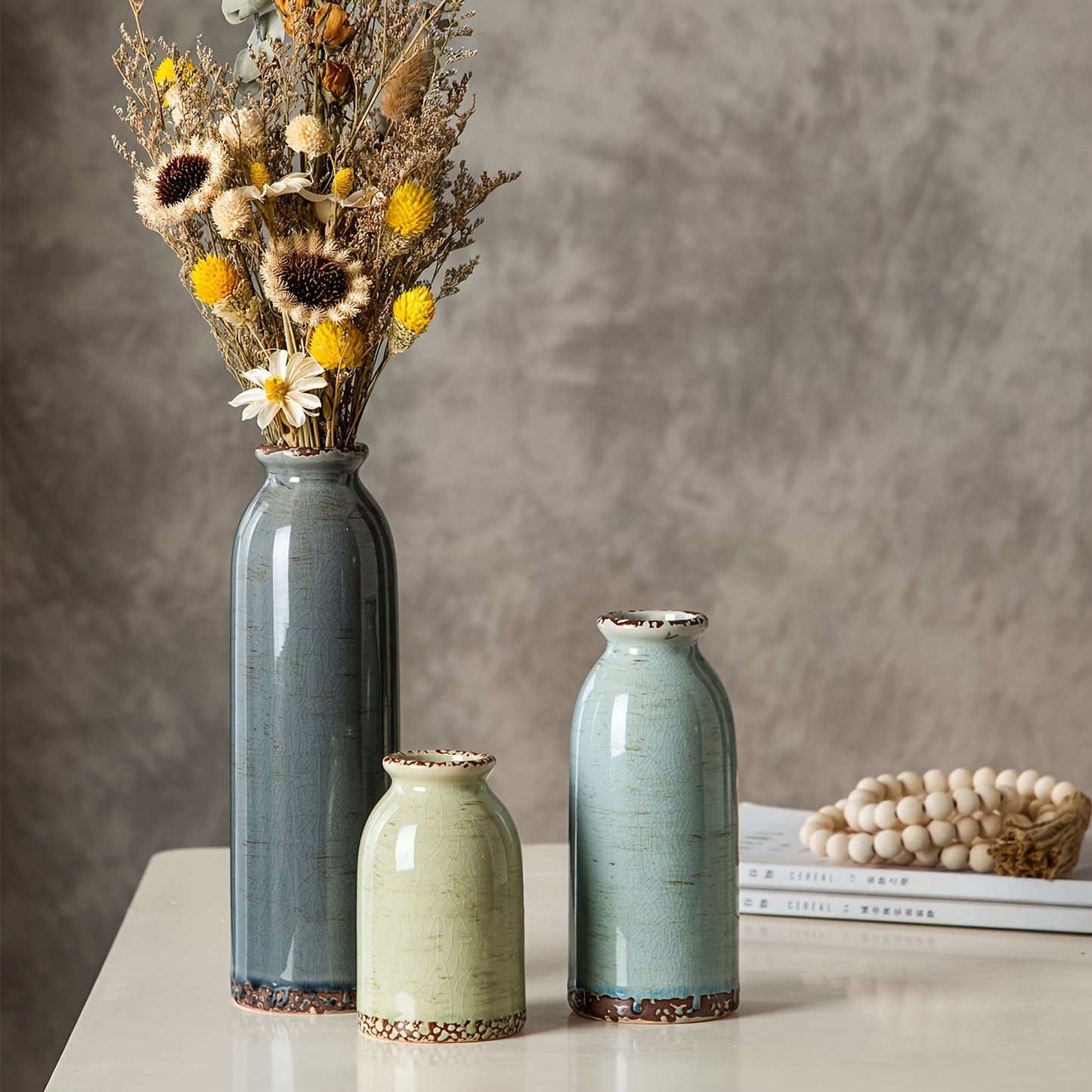 3 Morandi Ceramic Vases | Bohemian Style, Suitable for Banquets, Festivals, Weddings, Restaurants, Table Decorations, Aesthetic Rooms, Four Seasons, Holiday Gifts