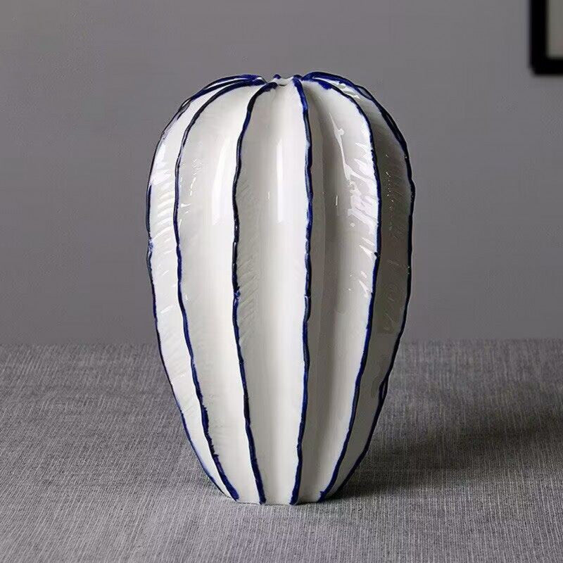 Modern Simple White Ceramic Vase Unique Creative Starfruit Vase Desktop Centerpiece for Home\u002FKitchen\u002FOffice Decor