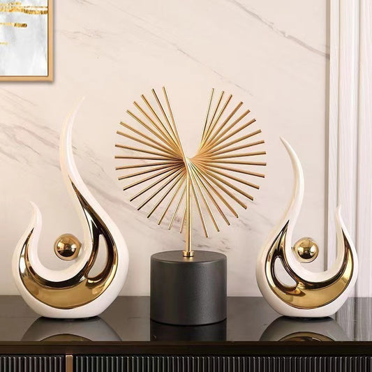 Home Decorative Ornament, Elegant Irregular Design Decorative Ornament, Resin Crafted Abstract Geometric Design, Suitable for Living Room, Porch, Display Case And Dining Room Decoration