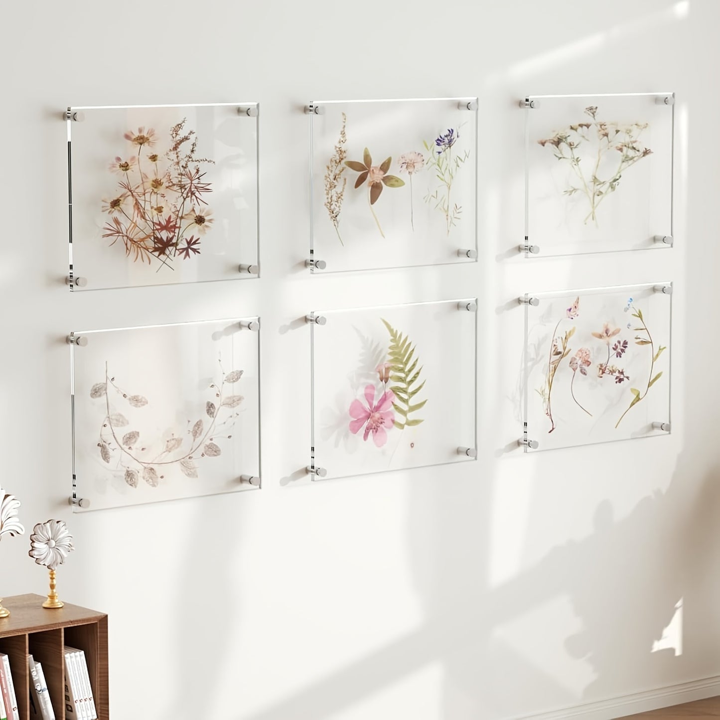 4pcs 8x10 Shatterproof Acrylic Photo Frames - Modern Frameless Floating Wall Display, UV-Resistant Lucite Cubes, Anti-Scratch Coating, Perfect for Home, Office, Gallery, Cafe Decor, Youngsters' Nursery Wall Art & School Projects