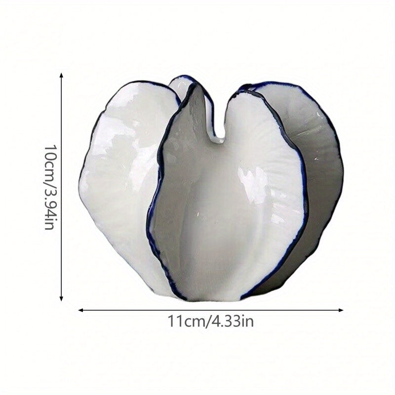 Modern Simple White Ceramic Vase Unique Creative Starfruit Vase Desktop Centerpiece for Home\u002FKitchen\u002FOffice Decor