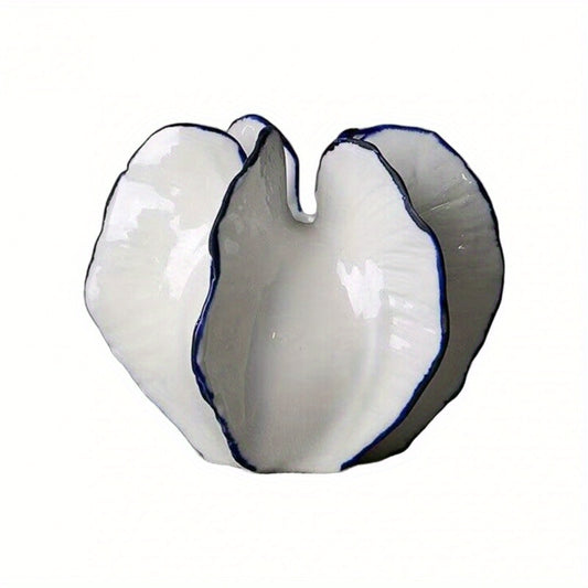Modern Simple White Ceramic Vase Unique Creative Starfruit Vase Desktop Centerpiece for Home\u002FKitchen\u002FOffice Decor